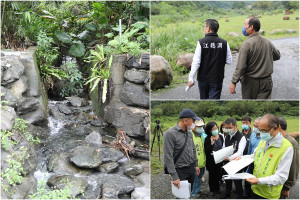 二結地區供水不穩定，市長江聰淵會勘後允諾協助改善。（圖∕宜蘭市公所提供）