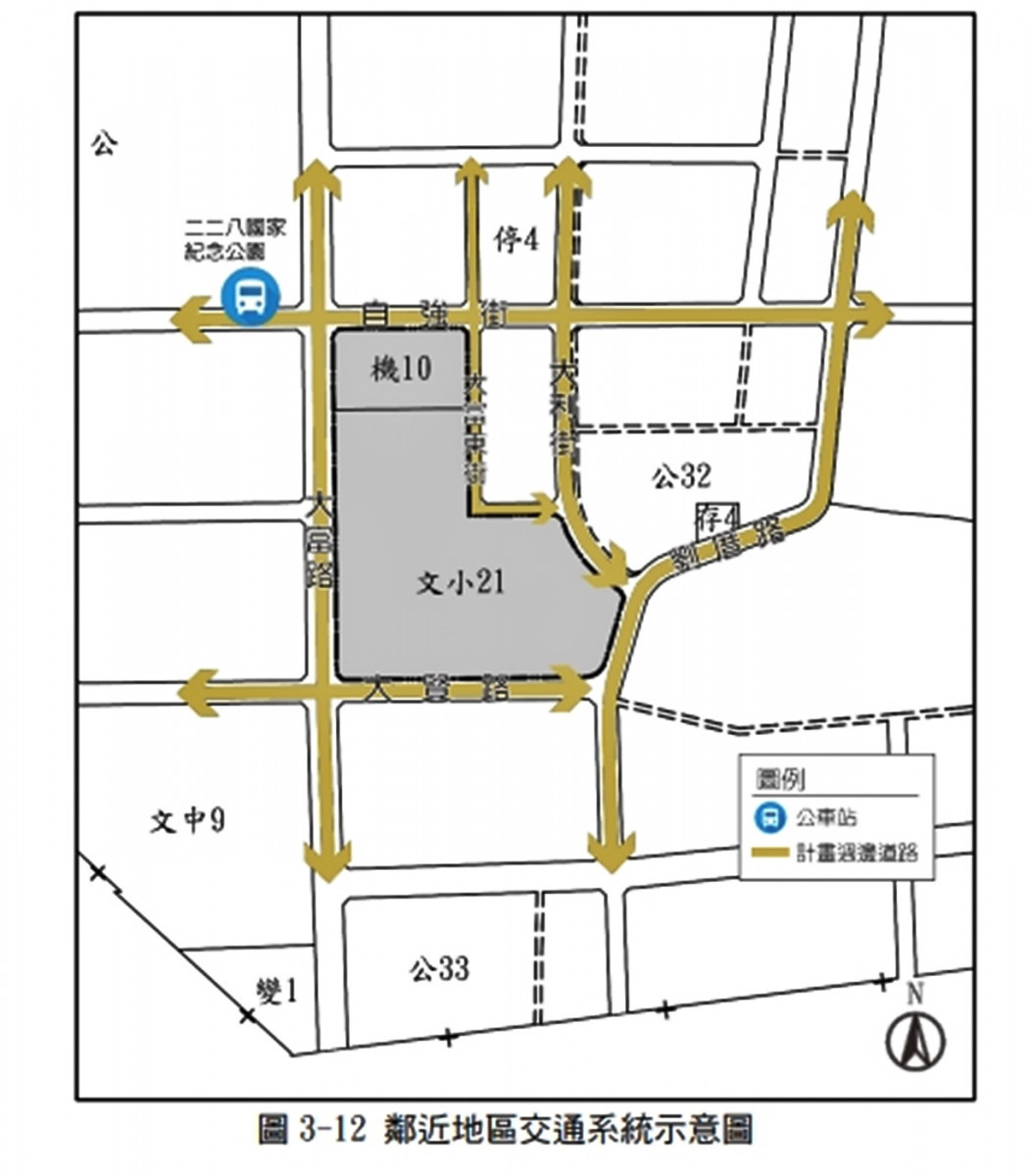 鄰近地區交通系統示意圖／嘉義市府提供