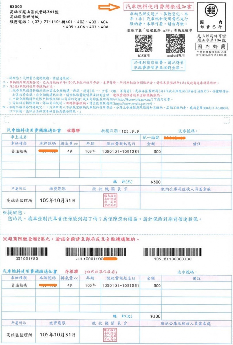 汽機車燃料費繳納期限至31日監理所籲按時繳納免受罰 風傳媒