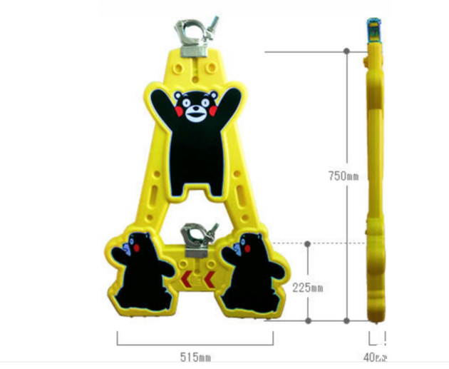 日本熊本縣赫赫有名的熊本熊，被當地政府做成可愛的路障。