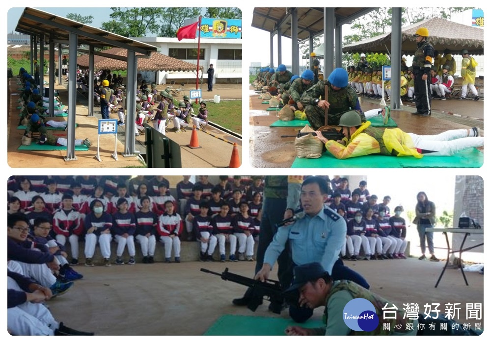 治平高中教官帶領1630餘位高二學生，，實施「全民國防教育－105學年度學生實彈射擊體驗活動」。