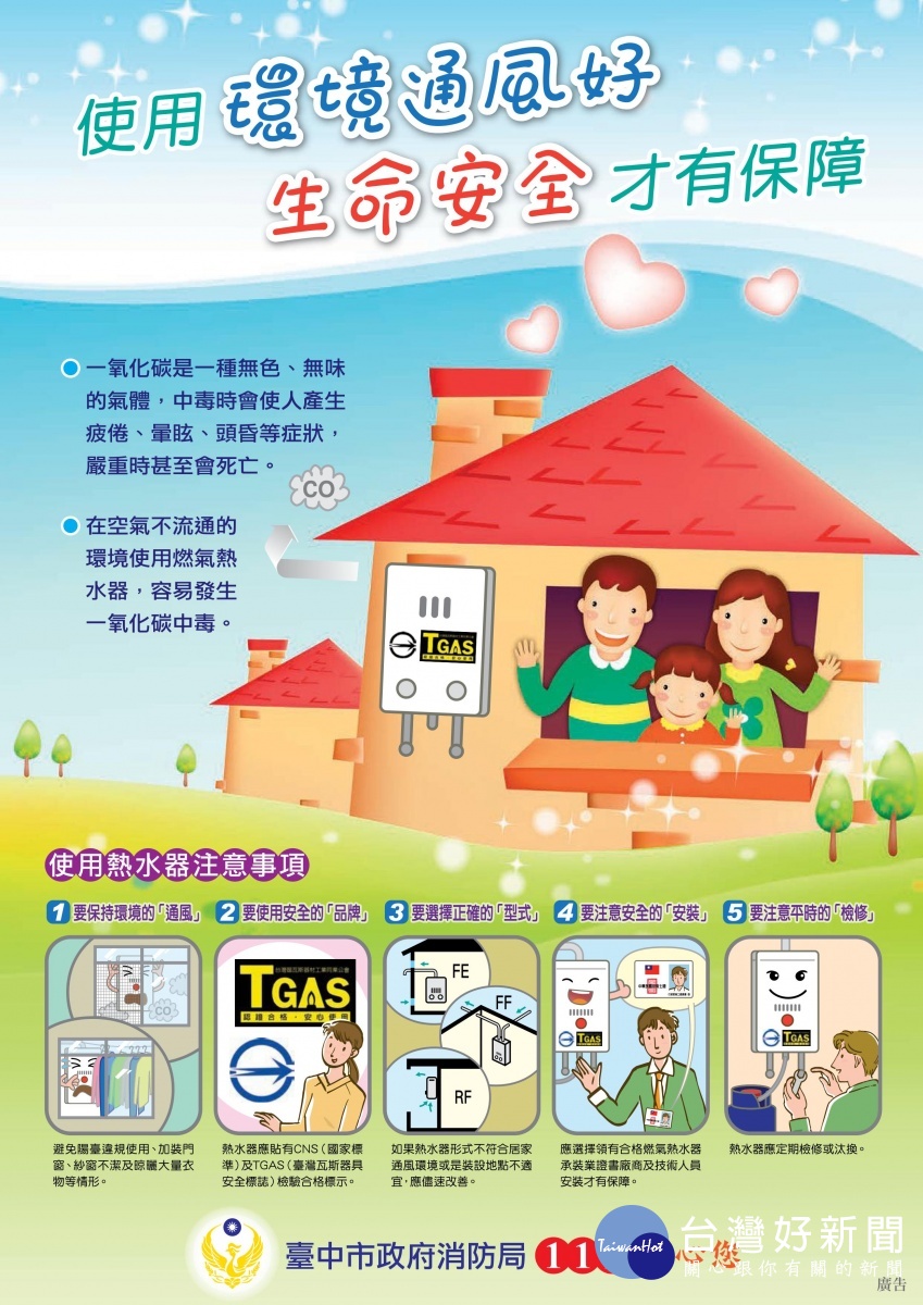 防範一氧化碳中毒　熱水器安裝遵守「五要」原則 台灣好新聞 第2張