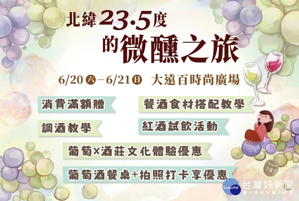 水保局在台中舉辦「北緯23.5度的微醺之旅-葡萄x酒莊市集」活動，介紹在地酒莊文化及產品。（圖／水土保持局南投分局）