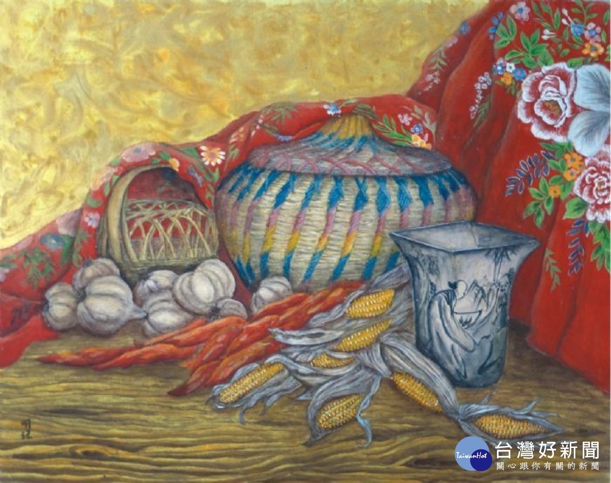 高明珠膠彩畫之美個展(茶壽與古瓶)